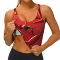 thumbnail image 3 of Pofeuu Floating Red Chili Peppers Print Sports Bra for Women Sexy Vest Yoga Running Gym Fitness Crop Bras Tops-X-Large, 3 of 8