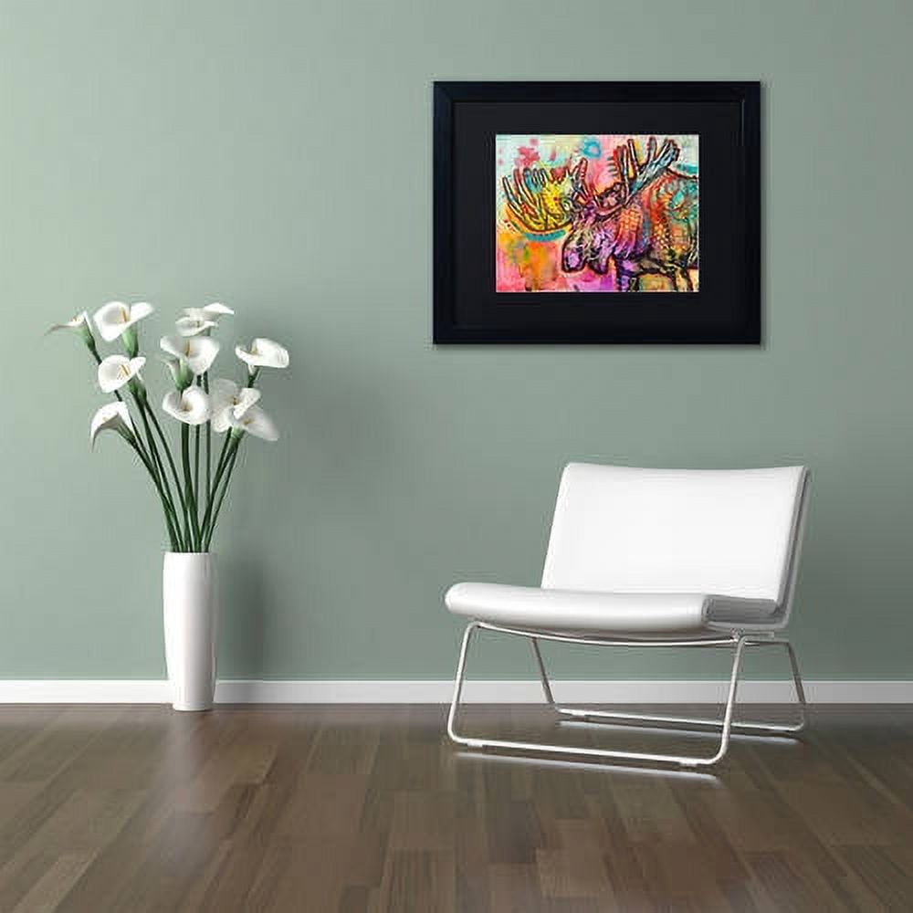 Trademark Fine Art "Moose" Canvas Art by Dean Russo, Black Matte, Black Frame