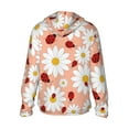 thumbnail image 3 of Sigee Daisy and Ladybug Print UPF50+ Men's Sun Protection Hoodie Shirt SPF UV Shirt Long Sleeve Fishing Outdoor Lightweight, S-3XL, 3 of 9