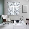 thumbnail image 4 of Blue Botanical Kitchen Curtains Sets for Windows 36 Inch Length, Watercolor Spring Floral Summer Leaf Rod Pocket Window Treatments Tier Curtains and Valances Set for Bedroom/Bathroom, 4 of 8