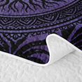 thumbnail image 5 of Homewish Retro Tree Of Life Twin Quilt Set,Bohemian Damask Twin Coverlet Set,Black Purple,Black Reversible,2 Pieces, 5 of 7
