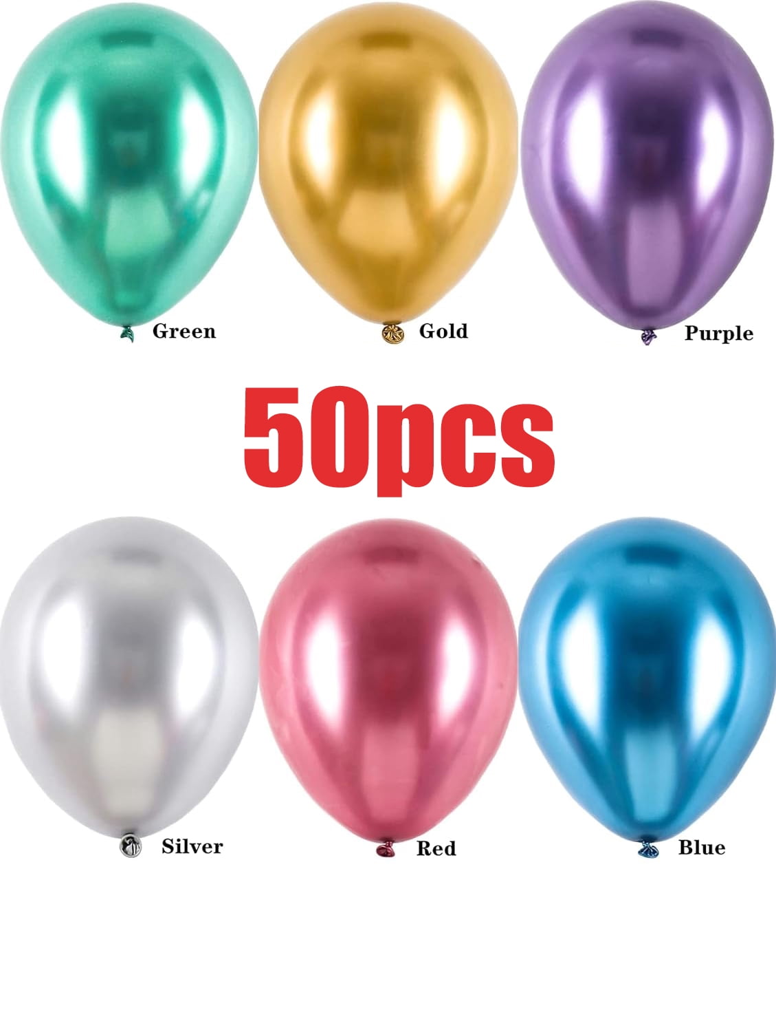 lobida Easy to Assemble Balloons, Latex Macaron Metallic, 12 inches, 250 Count