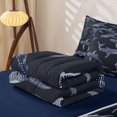 thumbnail image 5 of Manfei Ocean Animal Zipper Full Size Comforter Sets with Fitted Sheet and 2 Pillowcases, Whale Shark Zipper Bedding Set, Dark Gray, Blue Reversible, 4pcs, 5 of 7