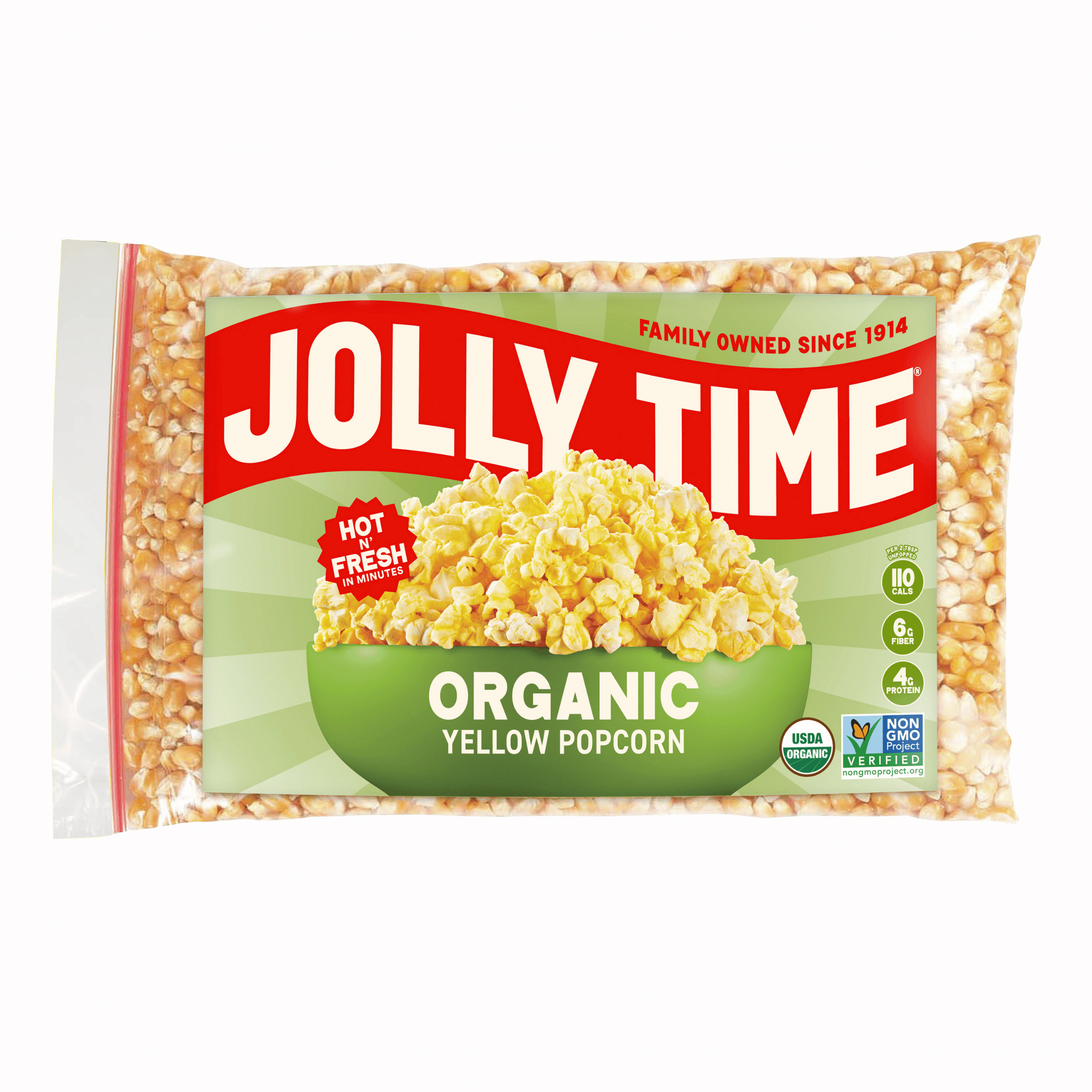Jolly Time Organic Yellow Kernel Popping Corn, 20 oz, Gluten-Free