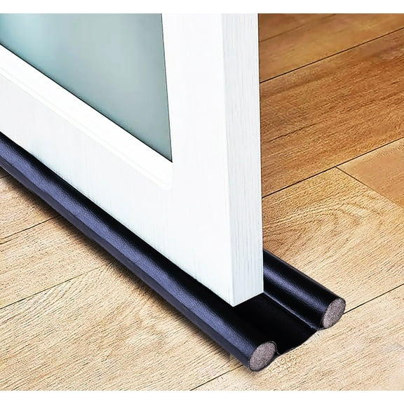 6Pcs 12.8 Inch Black Double Door Draft Stopper Soundproof Windproof Dustproof Block Light Insect Resistant Under Door Noise Blocker Door Stoppers for Bottom