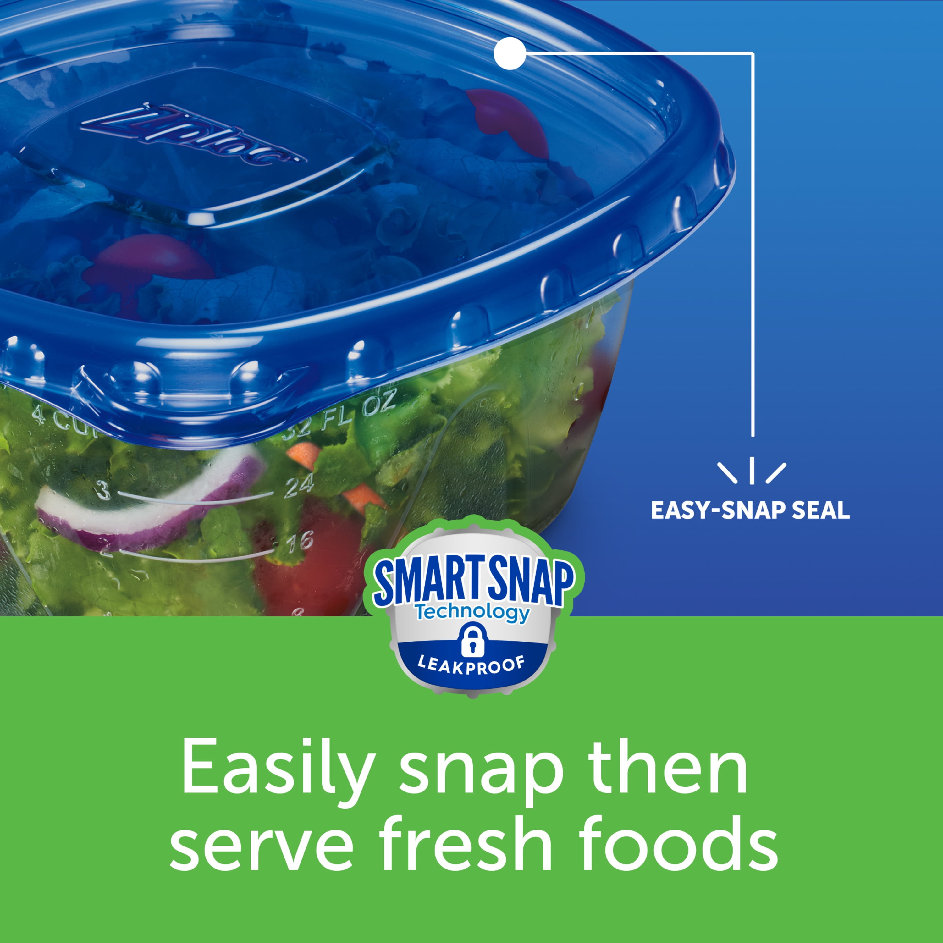 Ziploc® Divided Rectangle BPA-Free Plastic Snap Seal Food Storage