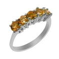 thumbnail image 1 of LBG British Made 9k White Gold Natural Citrine Womens Eternity Ring - 33 size options - Size 4, 1 of 8