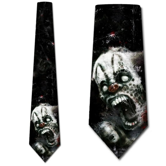 Halloween Ties Mens Clown Horror Novelty Necktie by Three Rooker