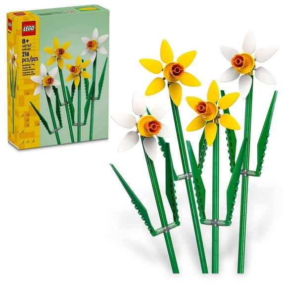 LEGO Daffodils - Building Toy for Kids, Girls and Boys, Ages 8+ - Artificial Daffodil for Home Decor and Display - Easter Basket Stuffer - 40747, LEGO Daffodils 40747