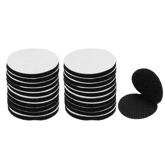 Uxcell 1.2 inch Round Hook and Loop Dot, Double Sided Sticky-Back, Black 24 Pairs