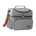 thumbnail image 4 of Bolsa aislante para almuerzo, bolsa térmica de doble capa con correa extraíble, bolsa portadora para , bolsa Bento, bolsa térmica para hombres Gris, 4 of 10