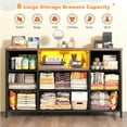 thumbnail image 4 of Romorgniz Dresser TV Stand for 55 inch TV with LED Lights & Charging Station Dresser for Bedroom with 8 Drawers, Rustic Brown, 4 of 12