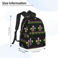 thumbnail image 2 of Fuzoiu Mardi Gras Fleur de Lis Print School Backpack for Teens,Large Bookbag,Lightweight Laptop Bag for Travel, Work, School & Outdoor Adventures, 2 of 6