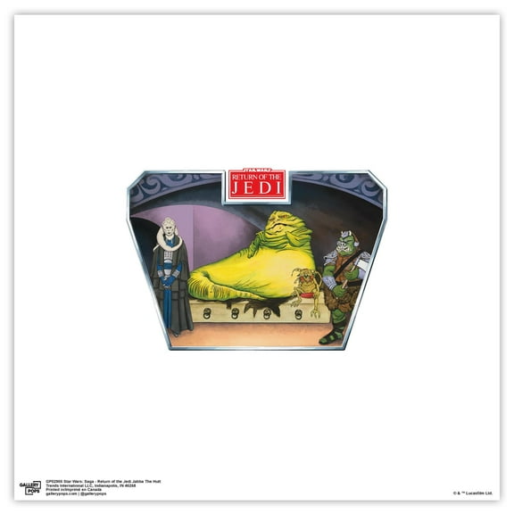 Gallery Pops Star Wars: Saga - Return of the Jedi Jabba The Hutt Wall Art, Unframed Version, 12" x 12"