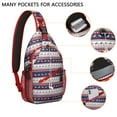 thumbnail image 2 of Sling Backpack,Dark Blue Christmas Reindeer and Donkey Pattern Sling Bag with Water Bottle Holder,Waterproof Sling Bag for Men/Women with Headphone Jack for Hiking,Travel, 2 of 6