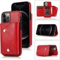 thumbnail image 2 of Compatible with iPhone 14 Pro Max Wallet Case with Card Holder Crossbody Neck Strap Lanyard Handbag Wrist Strap Purse for Women PU Leather Flip Case with Credit Card Kickstands Stand Case Red, 2 of 16