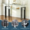 thumbnail image 2 of Rectangle Glass Console Table, 47.2" 2-Tier Modern Narrow Table with Storage Shelf for Hallway, Entryway, Living Room, 2 of 7
