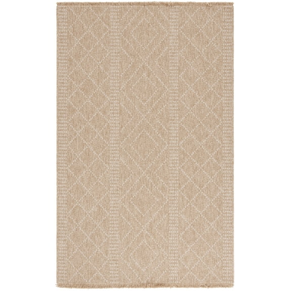 SAFAVIEH Retreat Joisse Geometric Indoor/Outdoor Area Rug, Natural/Ivory, 8' x 10'