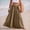Coffee, variant on IUYRTFE Women Cotton Linen Smocked Waist Maxi Skirt with Belt Solid Color Flowy Long Beach Skirt