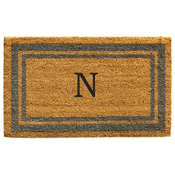 Periwinkle Border Monogram Doormat (Letter N)