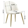 thumbnail image 3 of Newnno Velvet Modern Dining Chairs Set of 4, Upholstered Armless Accent Side Chair with Metal Legs for Kitchen Dining Room, Beige, 3 of 5