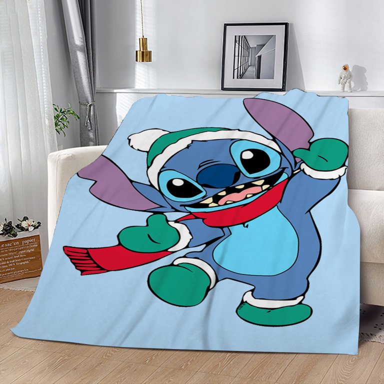 Mengen Personalized Lilo & Stitch Flannel Blanket For Couch Sofa