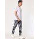 thumbnail image 4 of Pantalones chándal a cuadros informales, ajustados, cordón, a cuadros Blanco negro T L, 4 of 6