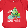 thumbnail image 4 of Inktastic Buon Natale Cute Santa and Christmas Tree Boys or Girls Long Sleeve Baby Bodysuit, 4 of 5
