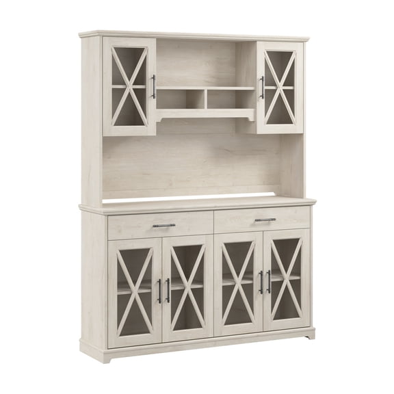 Bush Lennox Engineered Wood Sideboard Buffet Cabinet in Linen White Oak