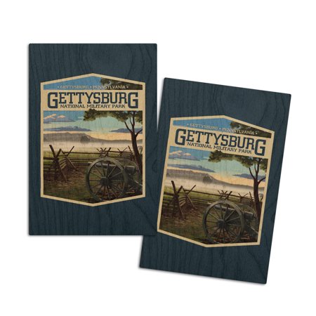 

Gettysburg National Military Park Pennsylvania Misty Battlefield Contour (4x6 Birch Wood Postcards 2-Pack Stationary Rustic Home Wall Decor)