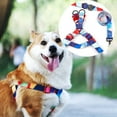 thumbnail image 4 of Flmtop Traction Rope Set Metal Buckle Pet Accessories Polyester Double-sided Printing Harness Traction Rope Set for Walking Multicolor, 4 of 9