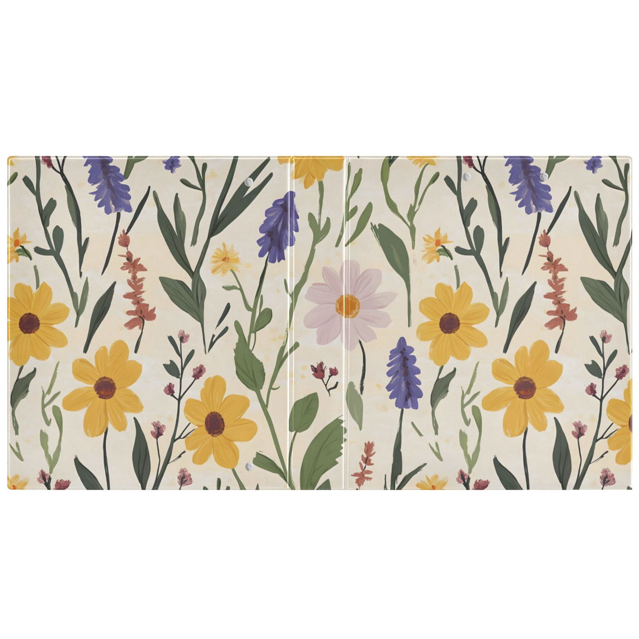 ALAZA Retro Floral-a5 Hardcover 3 Ring Binder 1.5" Round Rings Interior Pockets Binders Organizer 2 Pack