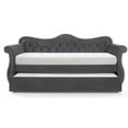 thumbnail image 5 of Abby Modern style Upholstered Tufted Velvet Daybed with Trundle in Gray, 5 of 5