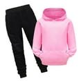 thumbnail image 1 of Hiiyo Boys Casual Active Outfits Solid Color Pullover Hoodie Sweatpants Set, 1 of 3