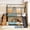 Black Iron2, variant on LHSHID Twin over Twin Metal Bunk Bed with Slide and Storage Stair, Black with Red Slide
