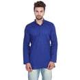 thumbnail image 2 of Kurta Courte en Coton pour Hommes Mode Indienne (Bleu Marine, G), 2 of 5