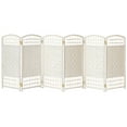 thumbnail image 3 of Red Lantern 3 ft. Short Fiber Weave Folding Screen - White - 6 Panels, 3 of 7
