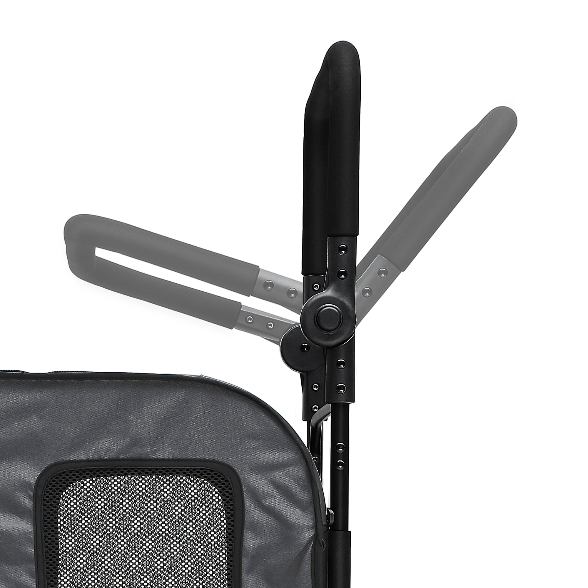 Uforic Foldable Dog Stroller, 4-Wheel Pet Stroller with Dual-Entry, Adjustable Handle, Reflective Strips, Folding Dog Wagon Up to 132 lbs Capacity for Large Dogs, Gray