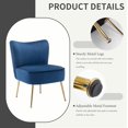thumbnail image 5 of KCC Modern Velvet Upholstered Accent Chair Set of 2,Mid Century Living Room Chairs with Golden Legs,Comfy Armless Chair Wingback Single Sofa Side Chair for Bedroom,Blue, 5 of 16
