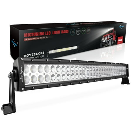 MICTUNING 32" 180w LED Light Bar Spot Flood Combo Driving Light for ATV Jep SUV UTV