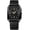BK leather-BK case-BK dial-GD studs, variant on Waterproof Luminous Date Watch Men Stainless Steel Square Simple Style Wristwatch