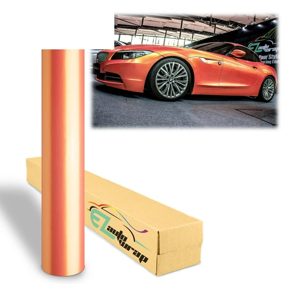 Premium Gloss Metallic Coral Orange Sticker Decal Vinyl Wrap Air Release Bubble