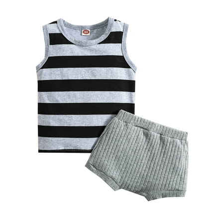 

Newborn Infant Baby Boy Shorts Set Camisole Tank Top Jogger Shorts Outfit 2Pcs Summer Casual Clothes