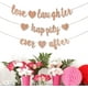 thumbnail image 4 of Paquete de 3 banderines de amor, sonrisa y felicidad con purpurina dorada rosa - Decoración para despedidas de soltera, 4 of 5