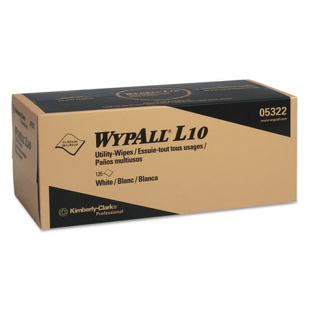 Wypall L10 Utility Wipes, White, 125 sheets, (Pack of