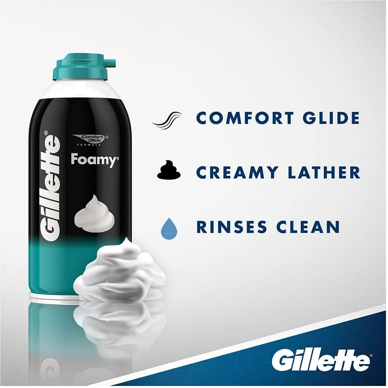 Gillette Foamy Sensitive Skin Shaving Cream, Quick Rinse Gillette Foamy Sensitive Skin Shaving Cream, Quick Rinse