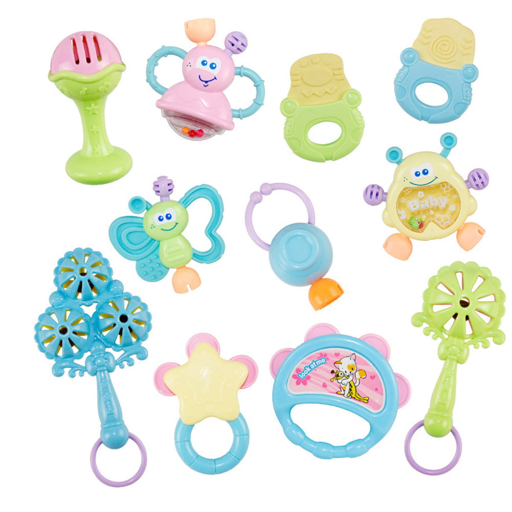 Hand Jingle Shaking Bell Ring Rattle Nusery Toy for Newborn Babies 6/8/10PCS