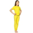 thumbnail image 2 of Stretch Is Comfort Girl's Crew Neck Short Sleeve and Leggings Set Almond Medium, 2 of 2