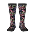 thumbnail image 2 of Picia Women Crew Soft Moisture-wicking Socks Snake And Flower Pattern Design Cotton Socks, One Size fit All, 2 of 9