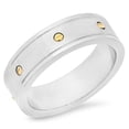 thumbnail image 1 of Bague en Acier Inoxydable Plaqué Or Points Design, 1 of 1